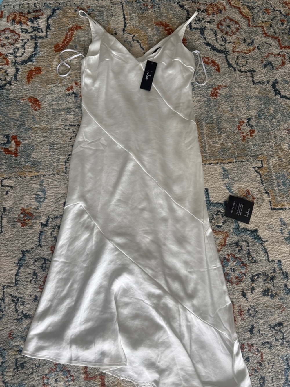 Lulu's Ivory Satin Strapless Slip Dress